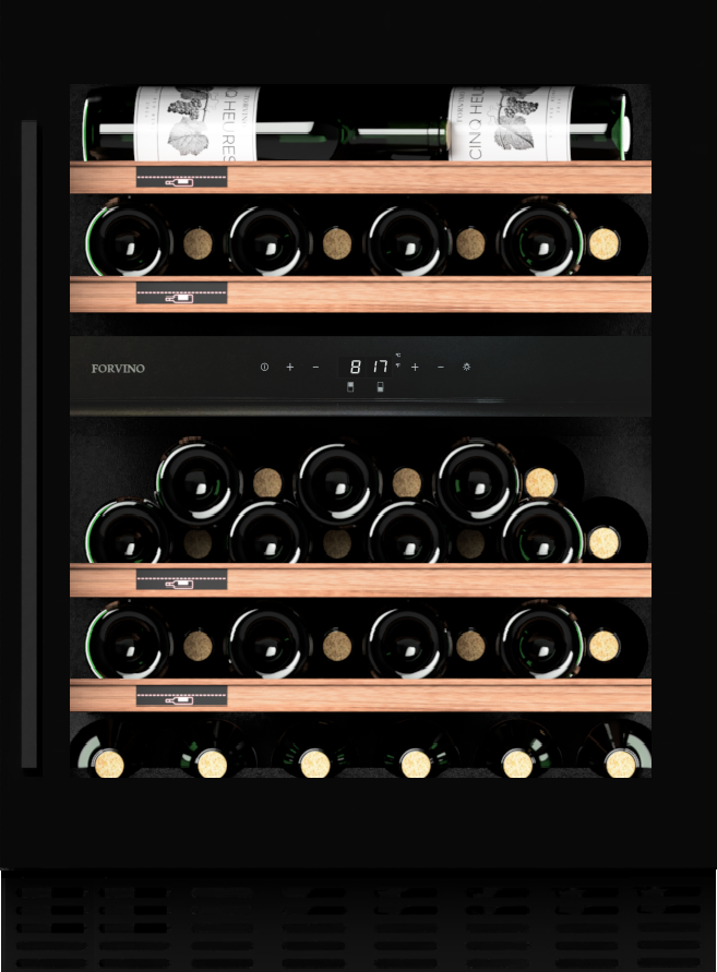 Foto: forvino domaine 60 onderbouw wijnklimaatkast 820mm keuken stil rechtsdraaiend display orig