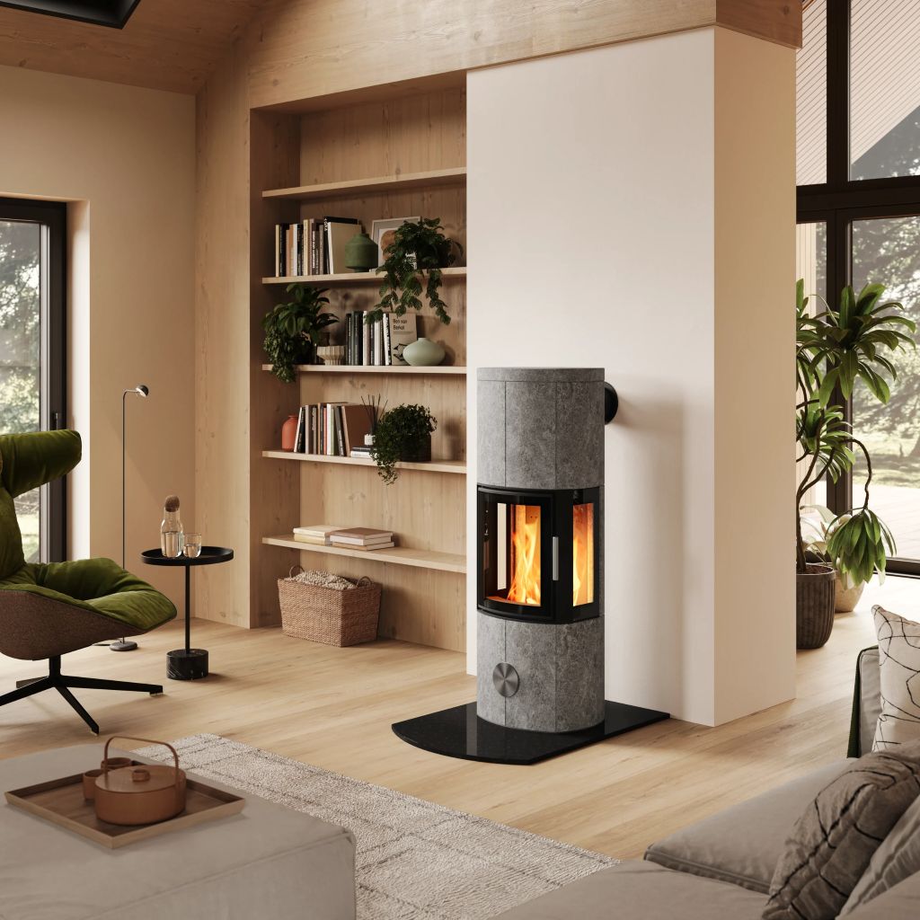 Foto : De Elburg stijlvolle ovale speksteenkachel met zachte warmte