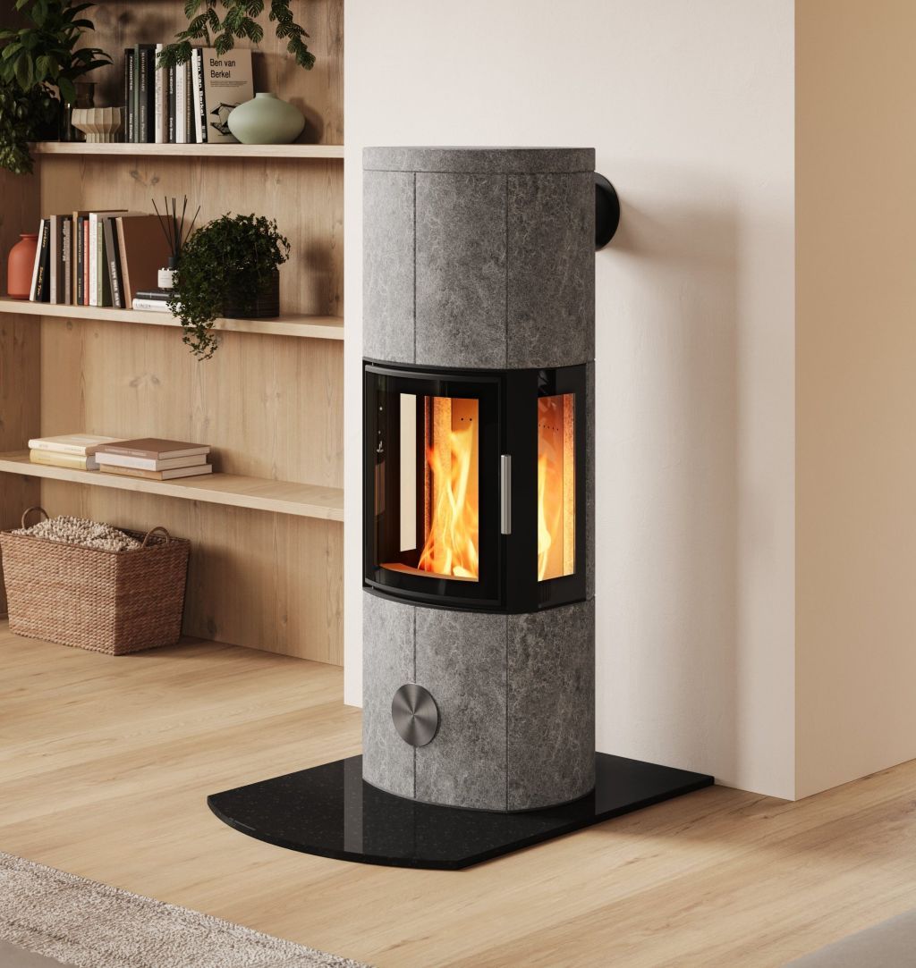 Foto: Wonennl Noorse Haarden Set 03 Elburg Stove V2 side glasses back pipe HR Post 1 closeup scaled