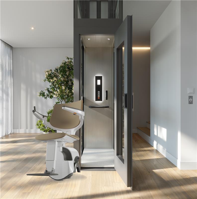 Foto : Traplift voor rolstoelgebruikers