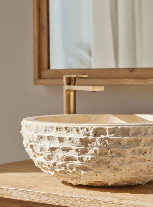 Foto: natuursteen waskom horta beige 2