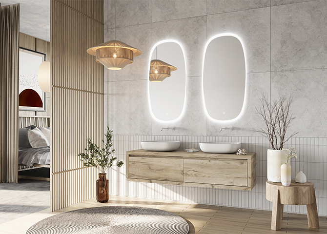 Foto : De Badkamertrends van 2025: Warmte, Organische Vormgeving en Luxe