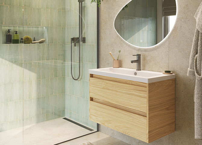 Foto : Slim & Stijlvol: 6 Essentiële Tips voor het Inrichten van een Kleine Badkamer