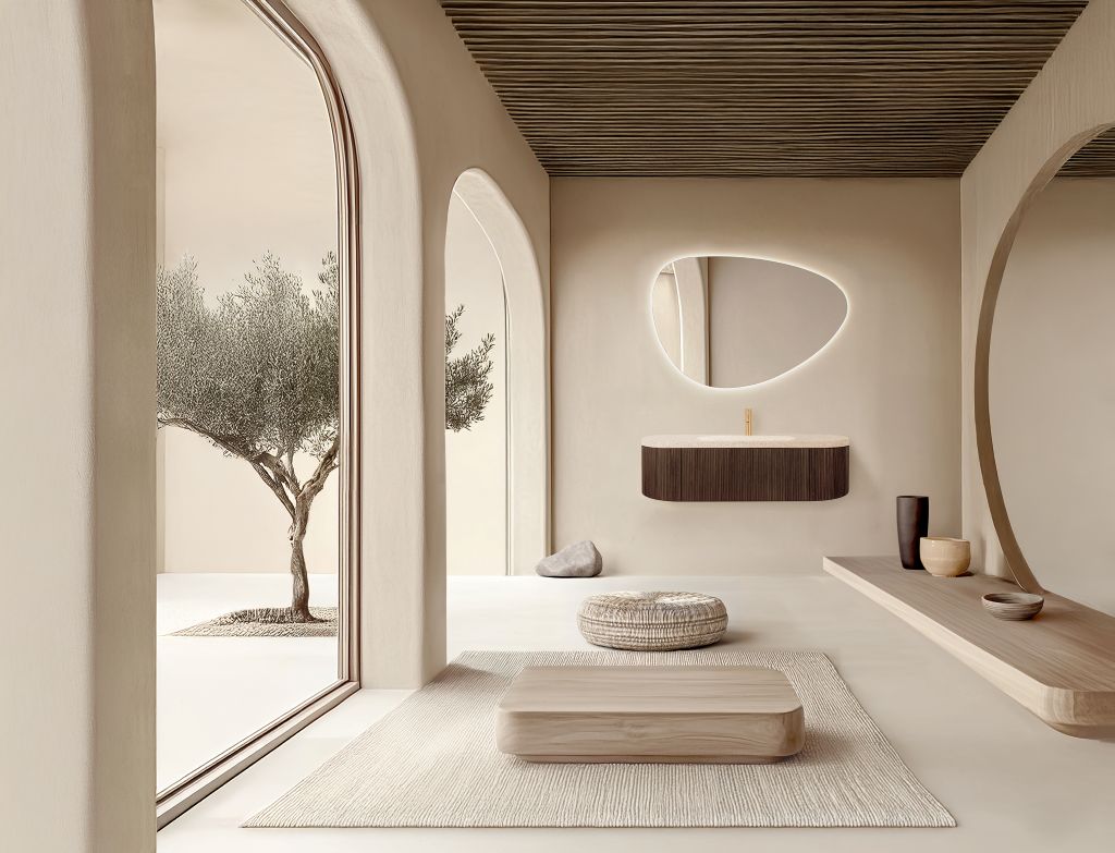 Foto: Wonennl Detremmerie oval dark wood terrazzo cover groot formaat LR