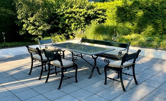 Foto: Zeus   tuinset   tuinstoel   tuinbank 200cm   klassiek groen   Herakles 200x100cm   gebouchardeerde randafwerking   Gardeluxe b