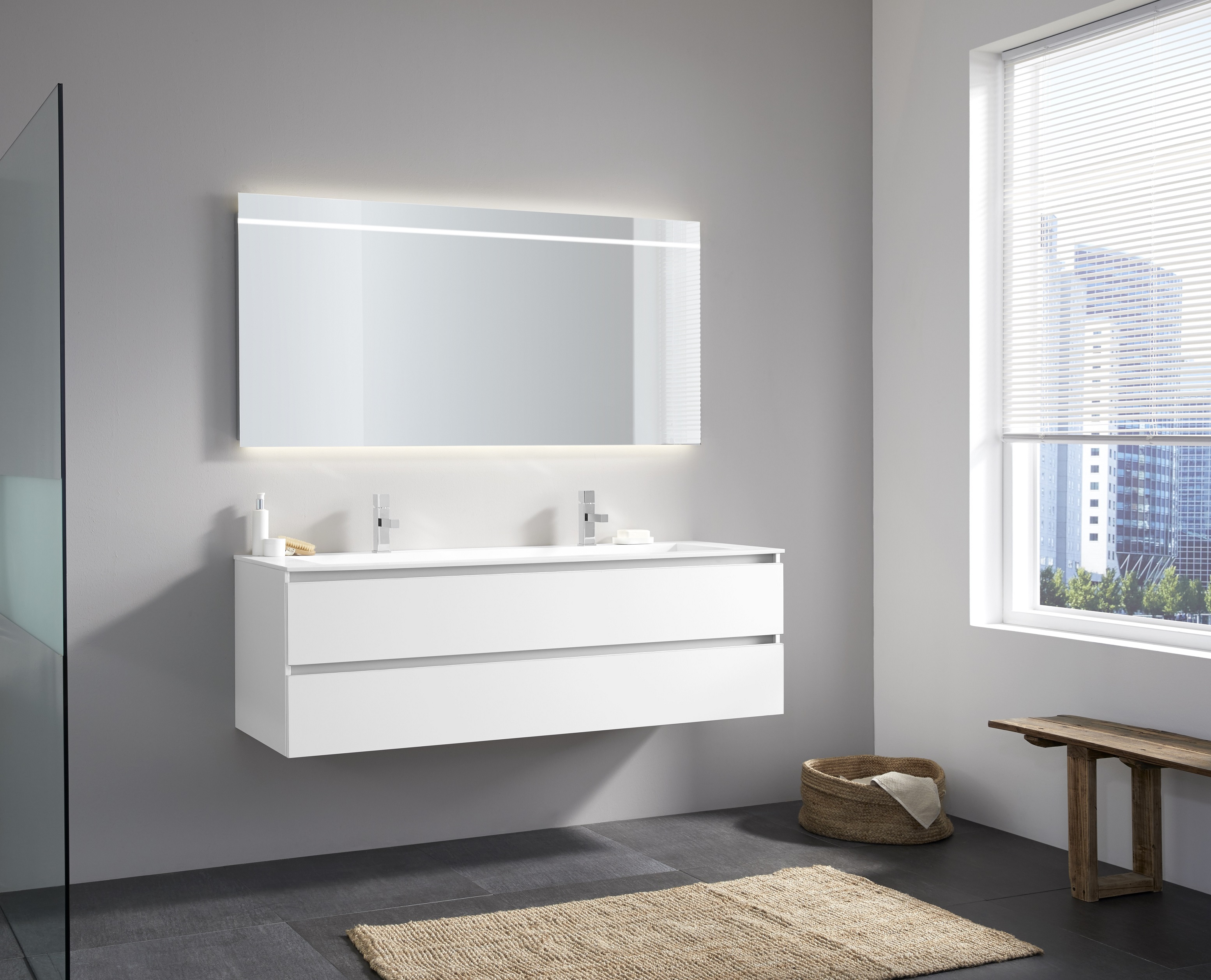 Foto: THEBALUX NUANCE MAT WIT FROZEN WASTAFEL 160 small