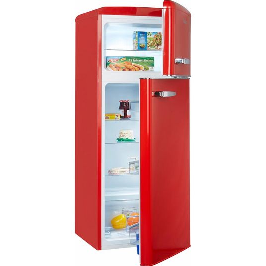 Foto: Wonennl Amica koel vriescombinatie kgc 15635 b a 144 cm hoog rood