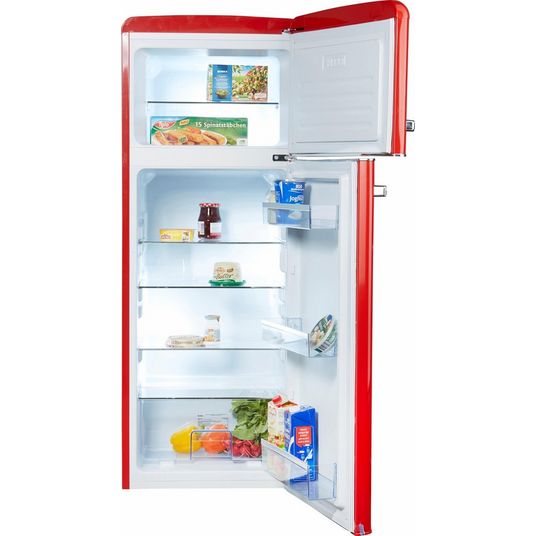 Foto: Wonennl amica koel vriescombinatie kgc 15635 b a 144 cm hoog rood 2