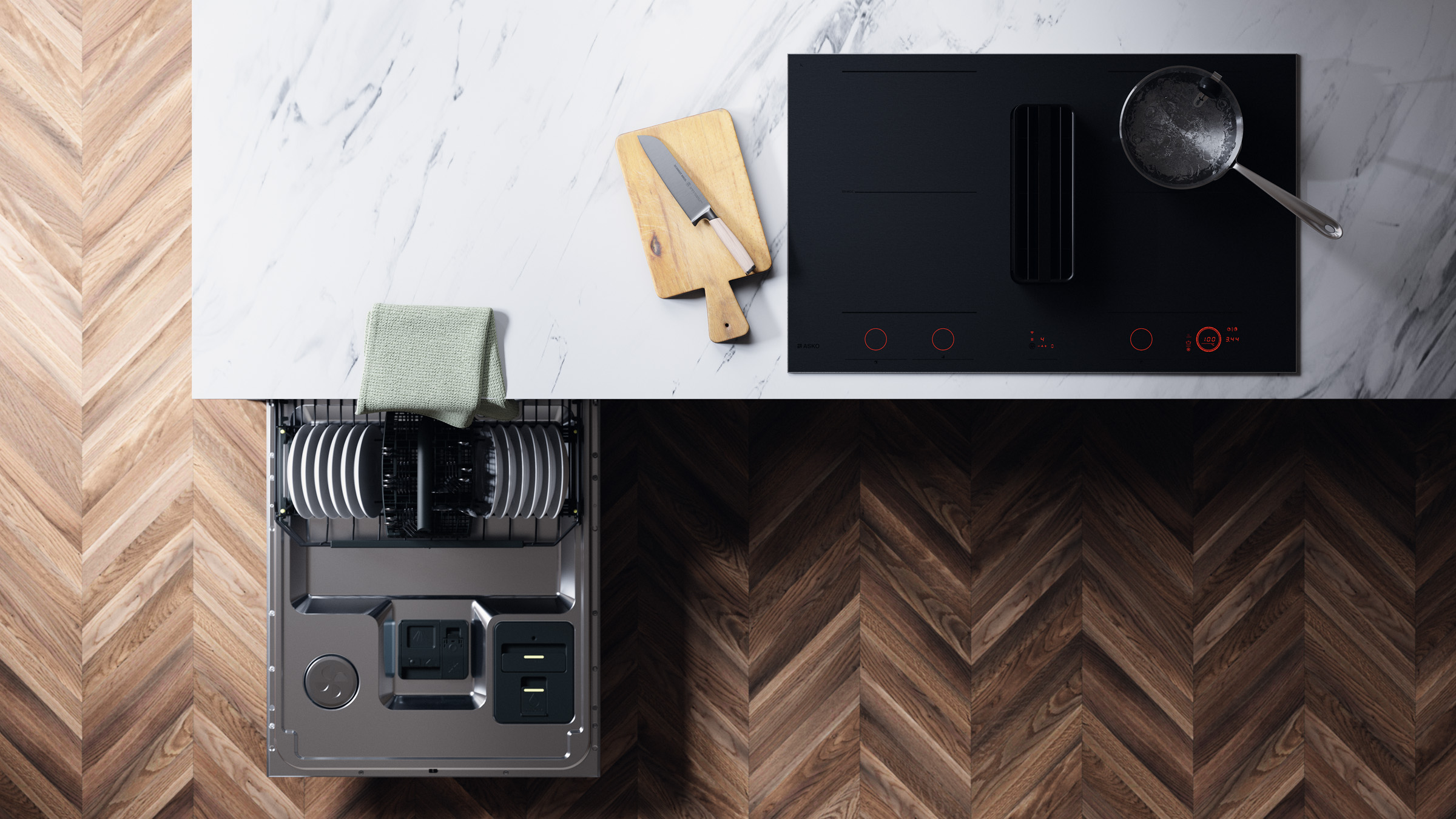 Foto: Tieleman Keukens ATAG keukenapparatuur Premium green vaatwasser bovenaanzicht