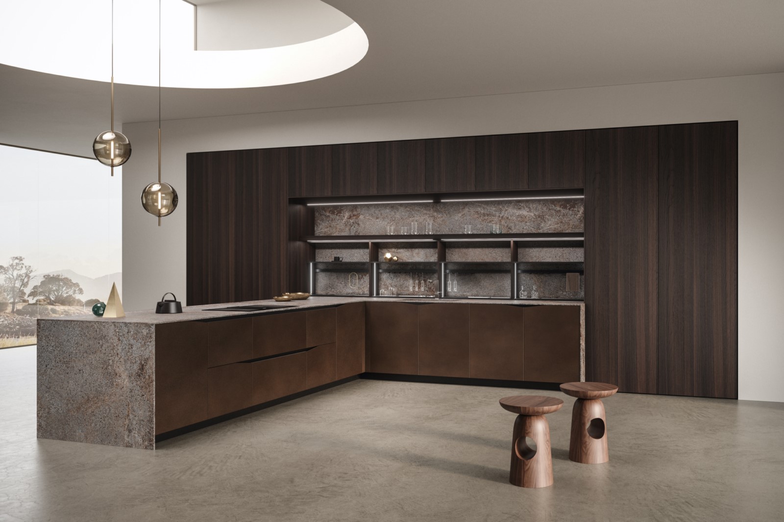 Foto: Italiaanse design keuken Snaidero Elementi Donker hout Gun Metal Tieleman Keukens 2  1600x1200 