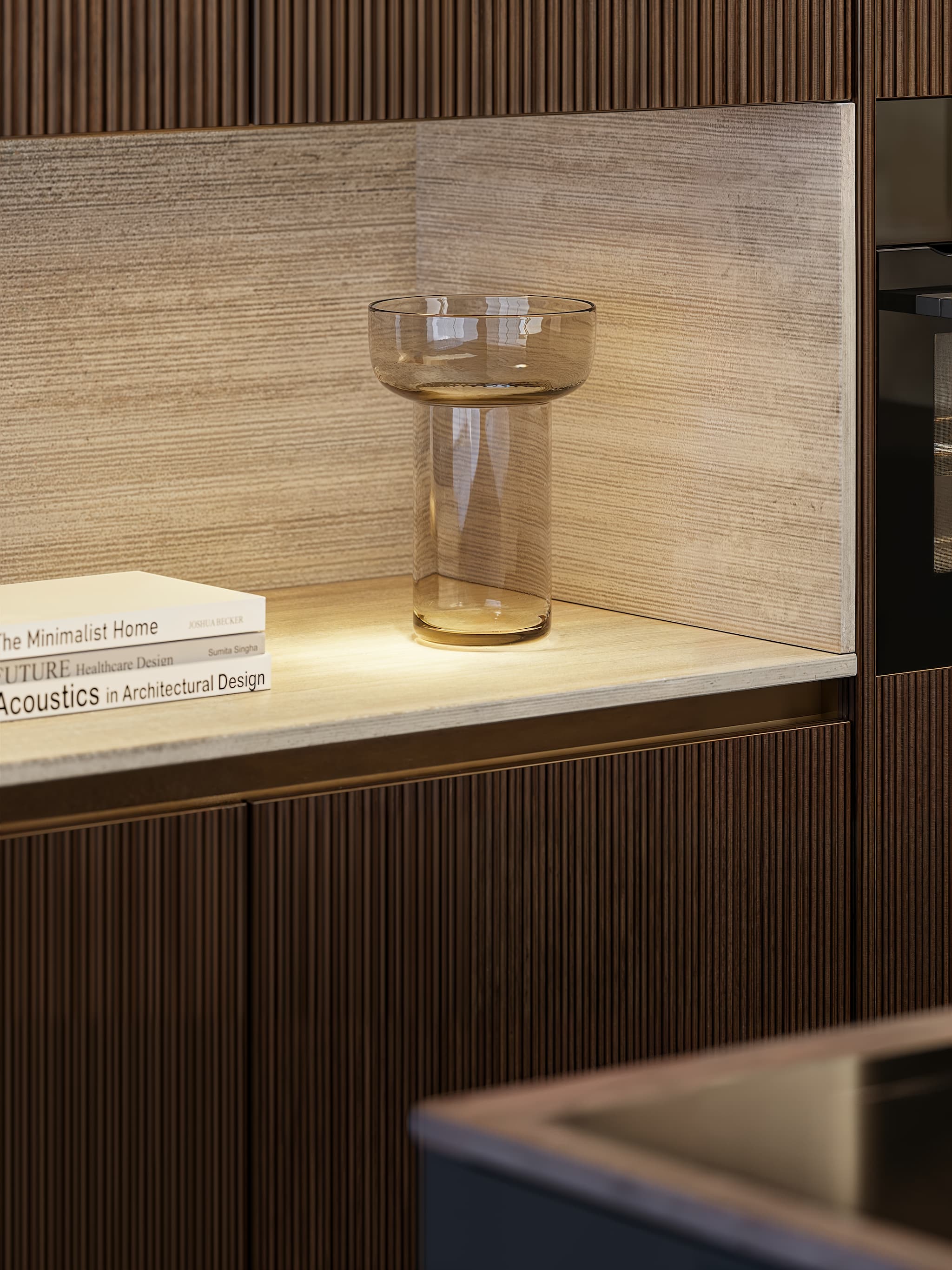 Foto: Tieleman Keukens Keller Keukens keukenmodel Modern Urban met ribbeldecor latjes greeploos 3