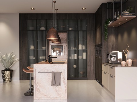 Foto : Een ingebouwde glaskast in uw keuken?