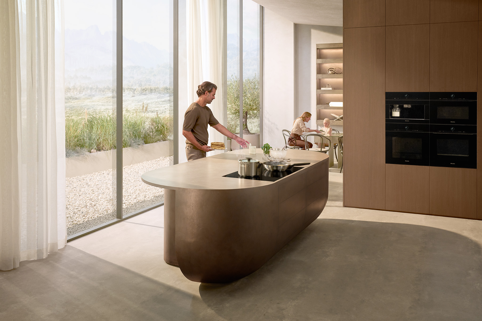 Foto: Tieleman Keukens Miele keukenapparatuur KM 8000 serie inductiekookplaten met msense pannen 12
