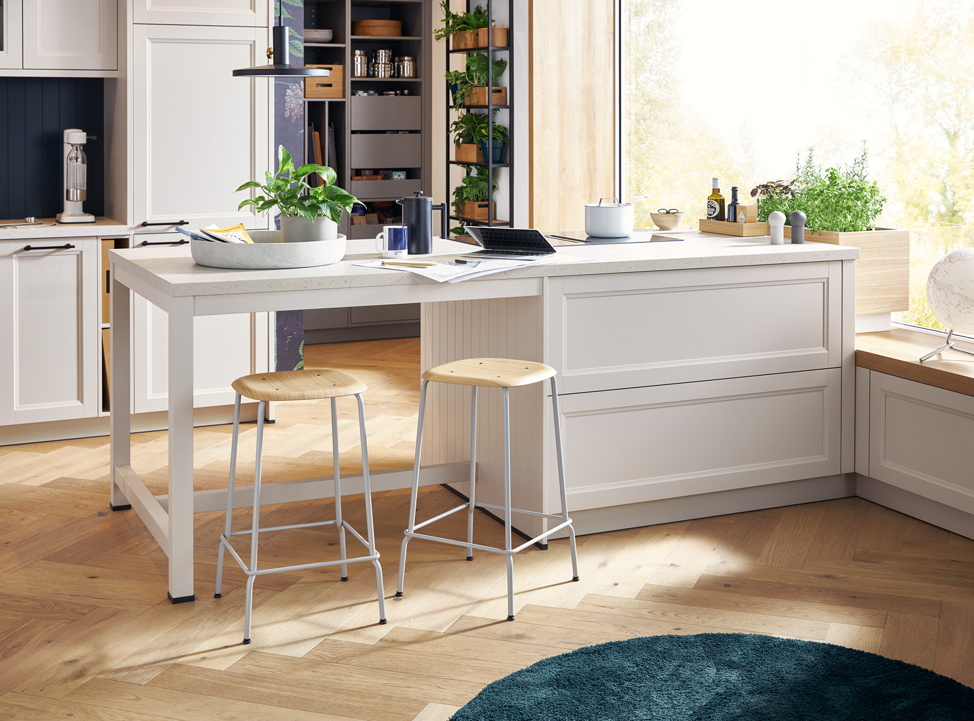 Foto: Schuller Cameo Schelpenwit satijn moderne landelijke stijl bijkeuken Tieleman Keukens 2