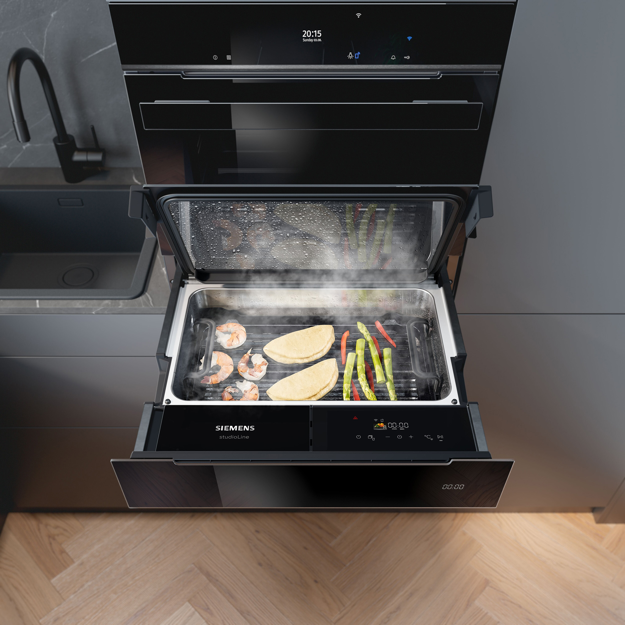 Foto: Tieleman Keukens Siemens keukenapparatuur stoomlade 1