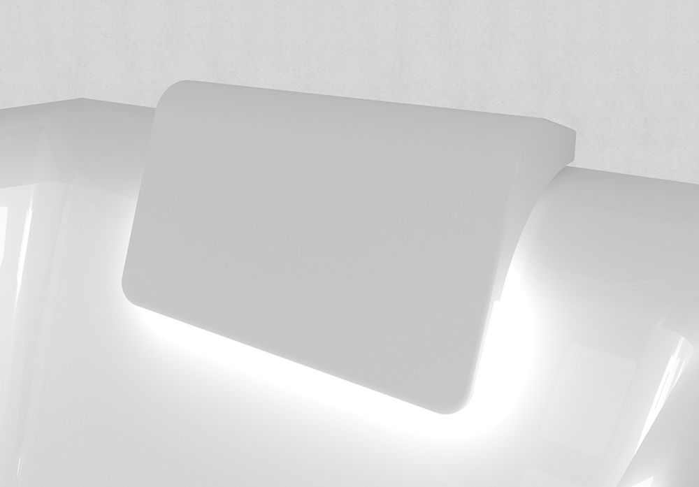 Foto: Still detail headrest white with led light ah22105 more light LR