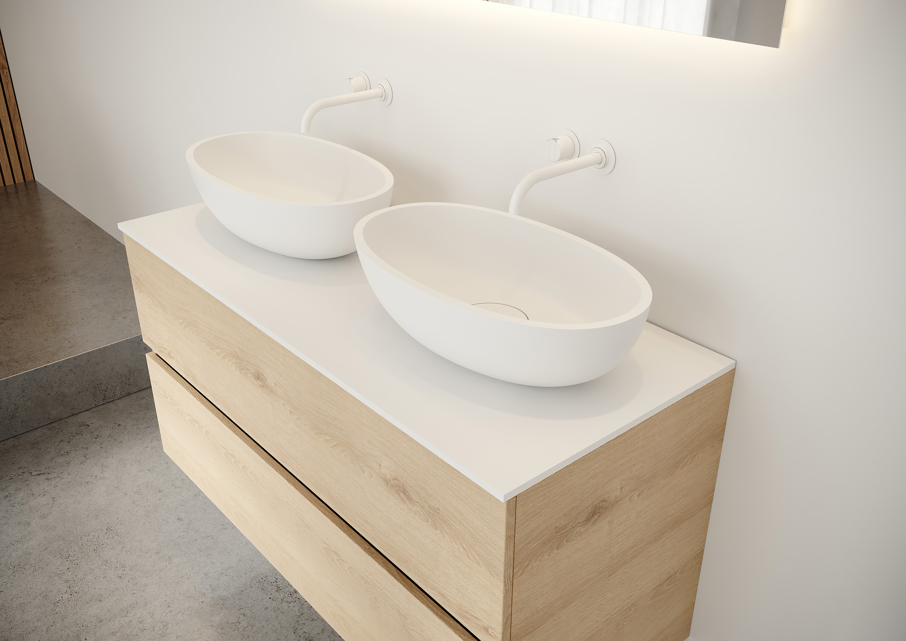 Foto : Welk materiaal kiezen voor je wastafel en badkamermeubel?
