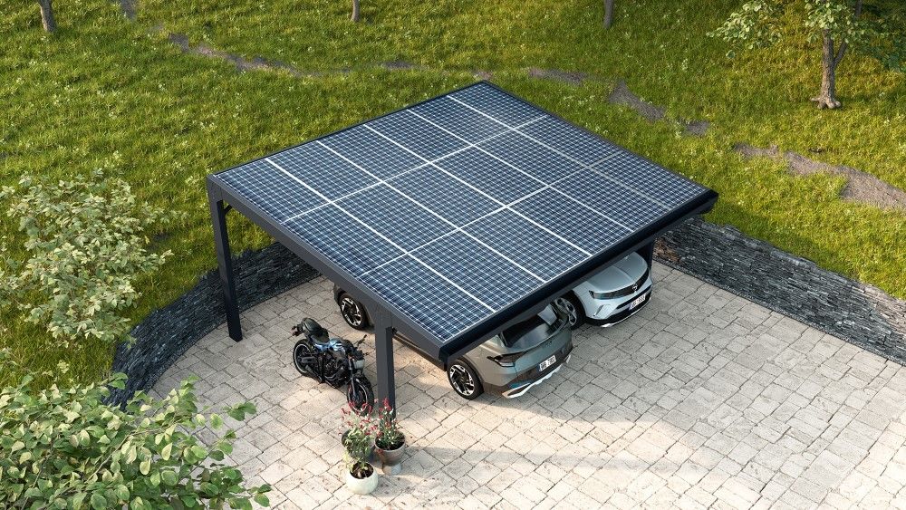 Foto : Een carport solar van Axess