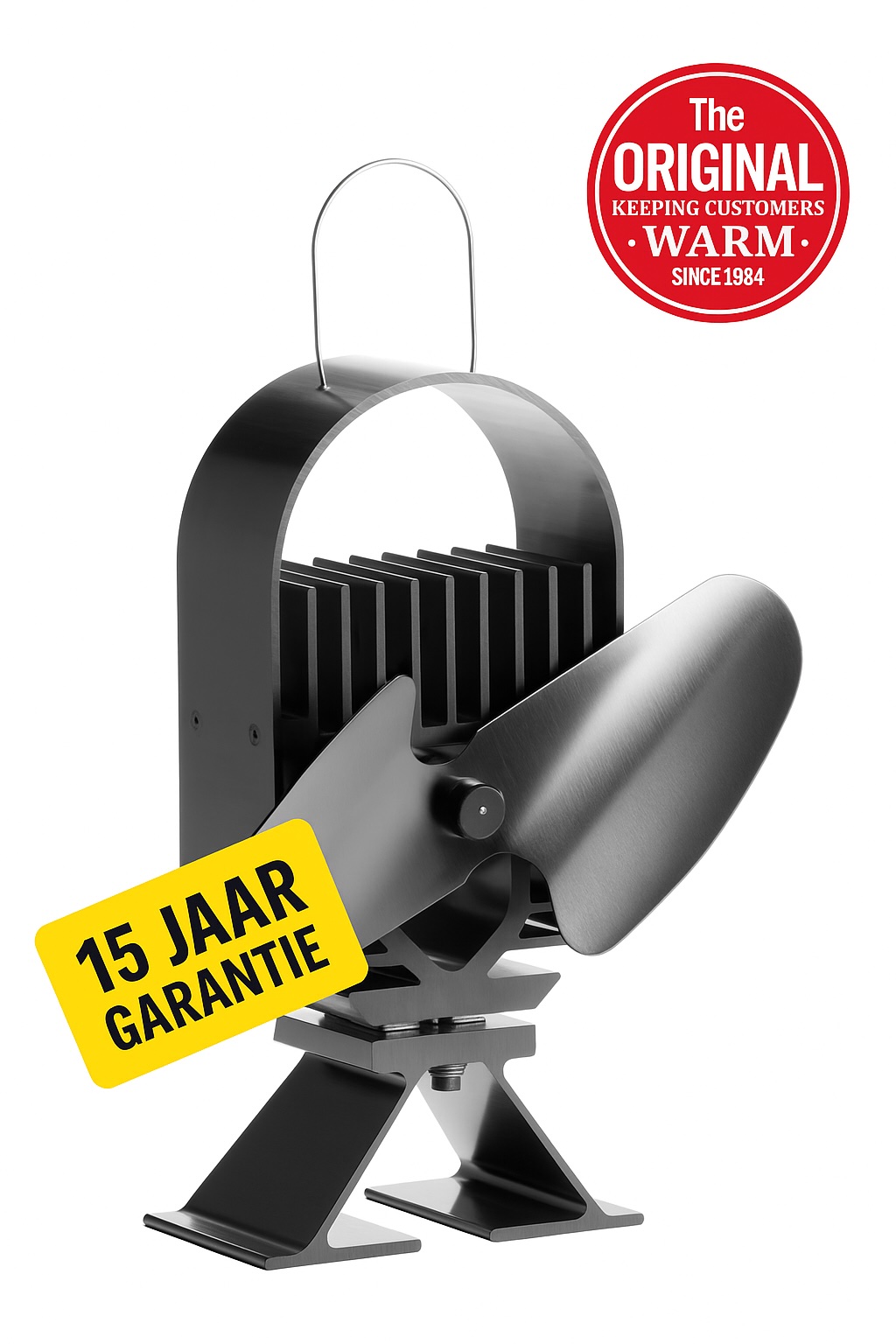 Foto: Kachelventilator AirDeco I met 2 bladen en 15 jaar garantie