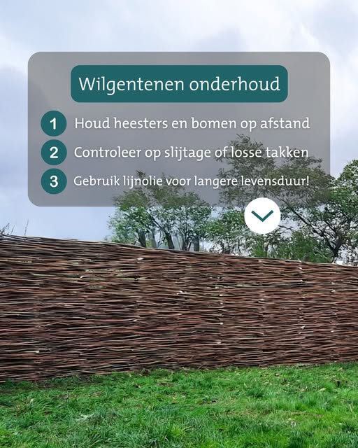 Foto : Onderhoudstips voor uw wilgentenenschutting