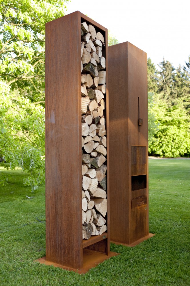 Foto: Zeno Quadrato buitenhaard houtopslag woodstorage tuinhaard terrashaard fireplace cheminee gartenkamin 8