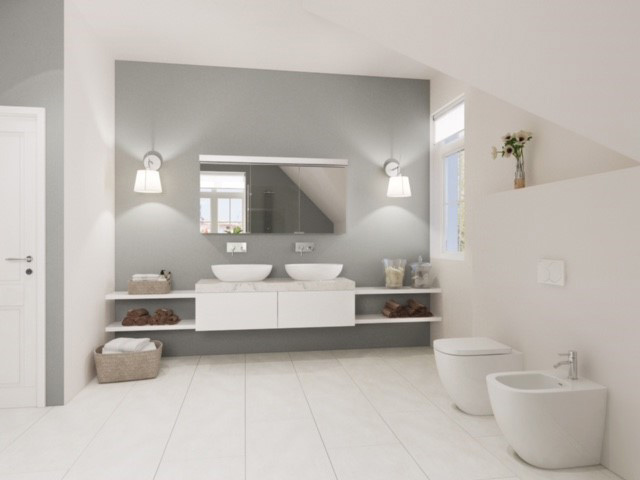 Foto: Badkamer met opzetkommen Solid Surface Assenti 1