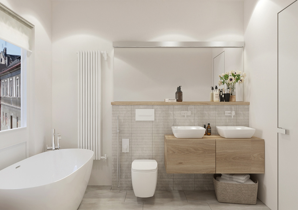 Foto: Badkamer met opzetkommen Solid Surface Assenti