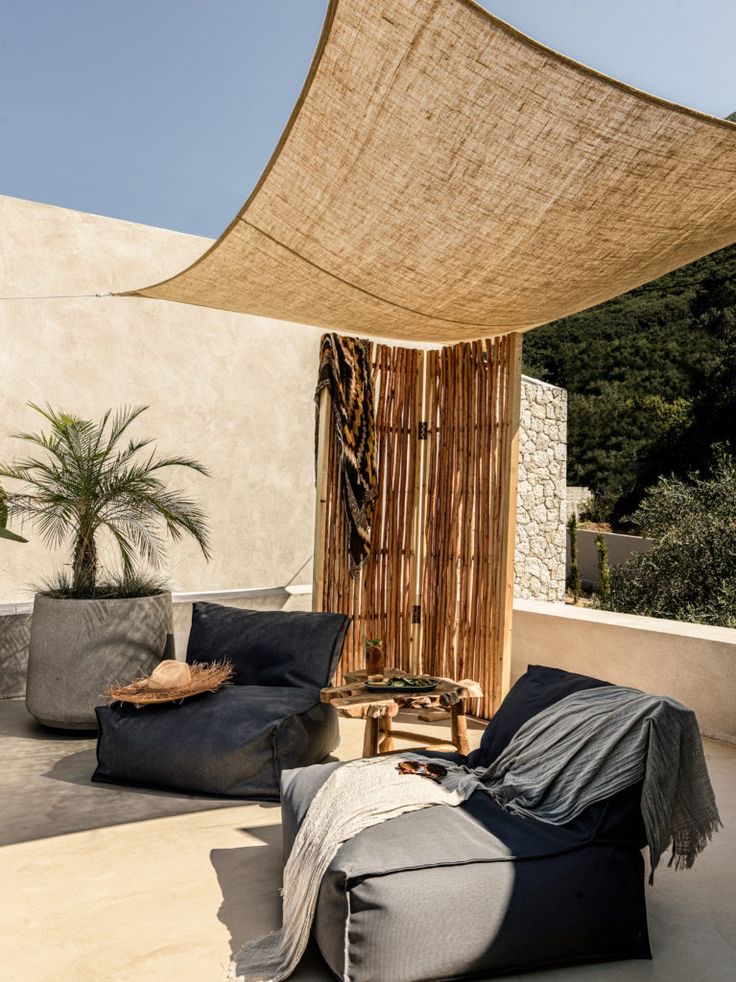 Kokos schaduwdoek terras