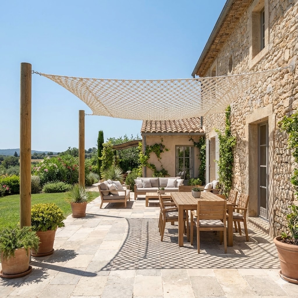 Foto : NIEUW! Macramé schaduwdoeken: sfeervolle schaduw met een bohemian uitstraling