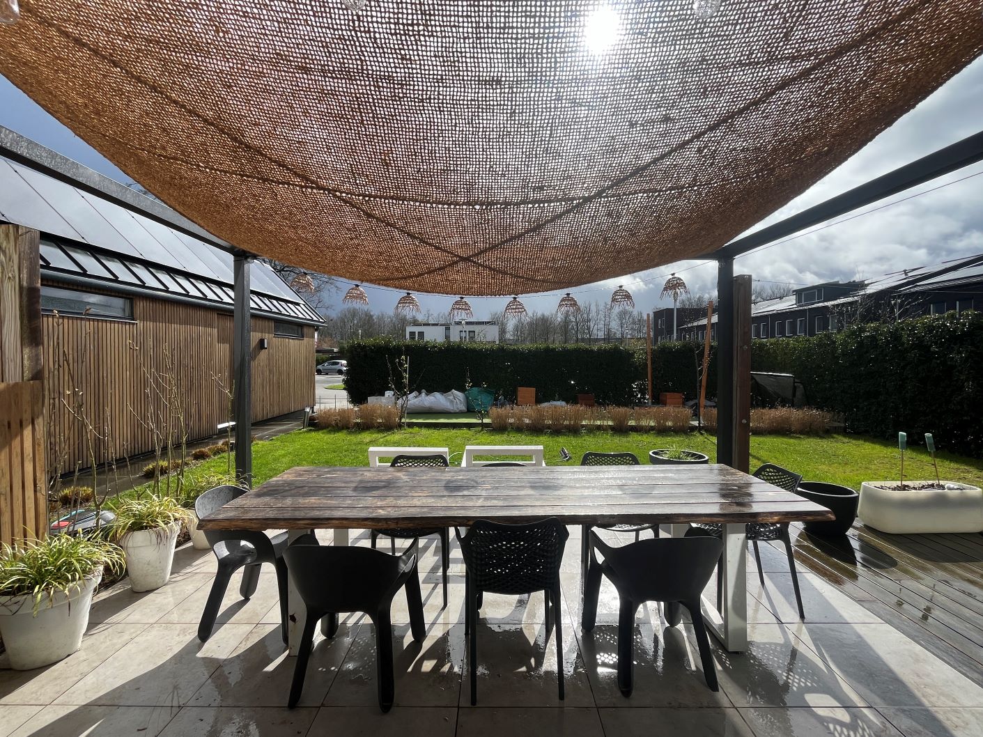 Kokos schaduwdoek tuintafel