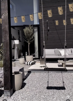 Foto: ZONZ losse lampenkapjes voor op modern terras