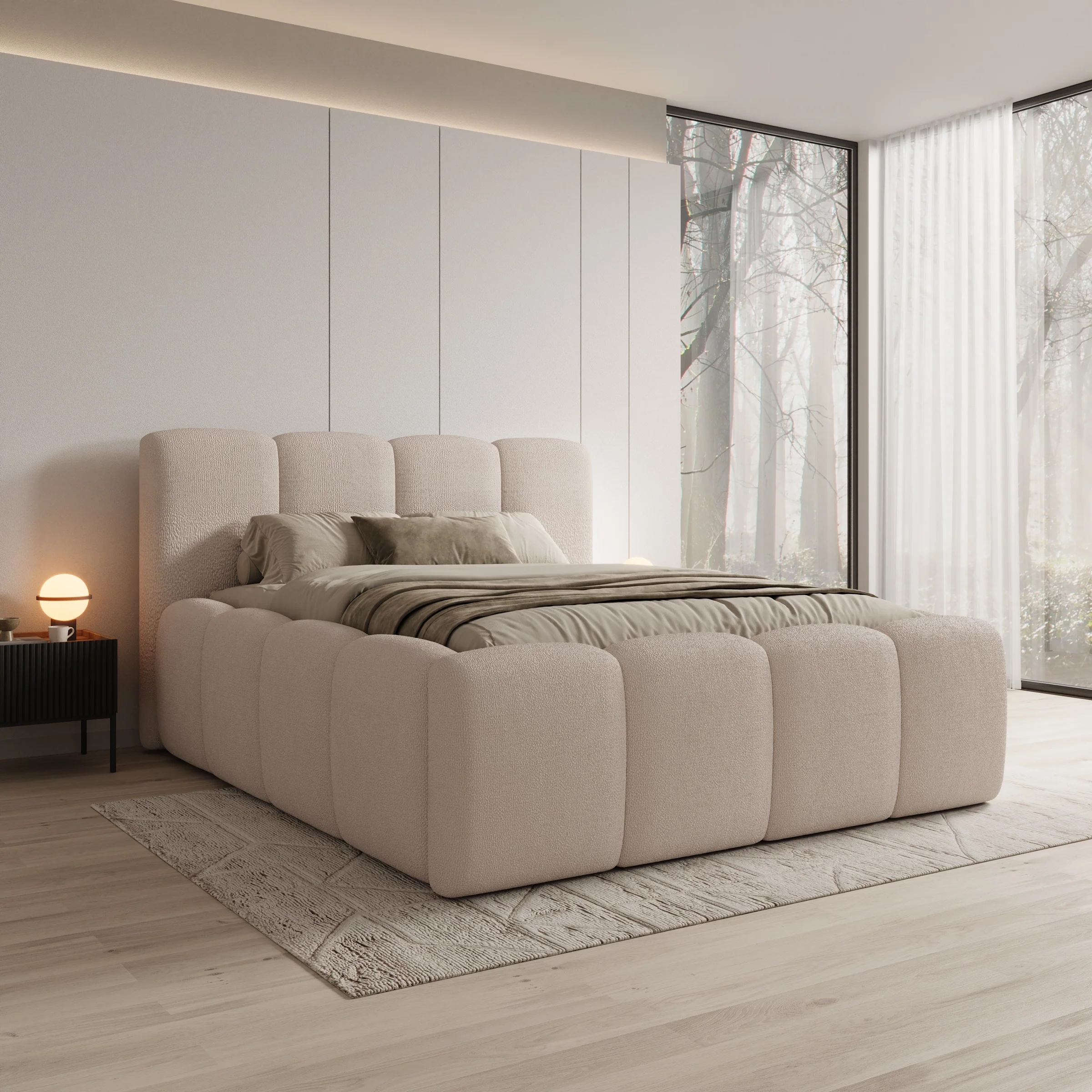 Foto: Nihito Tweepersoonsbed Stofbeige 160x200cmmeubella