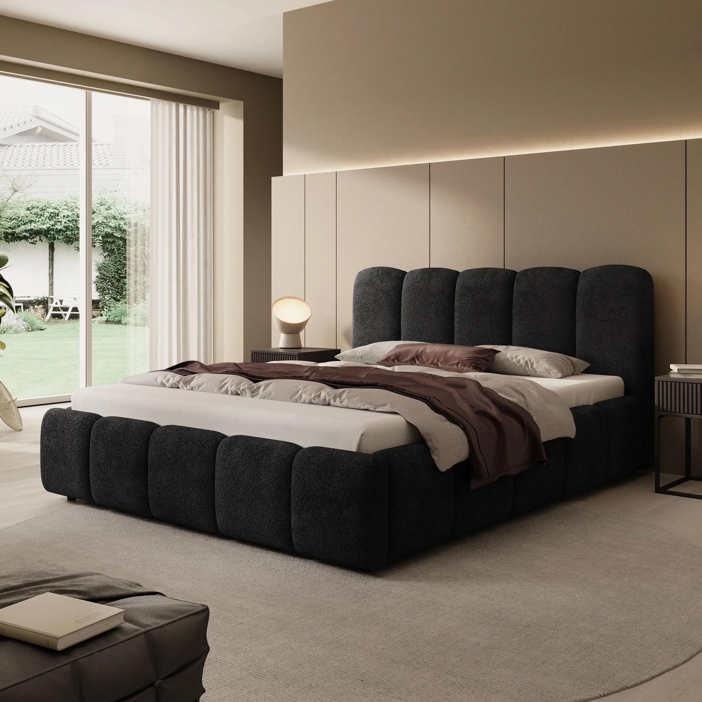 Foto: Nolena Tweepersoonsbed Zwartvelvet 160x200cmmeubella