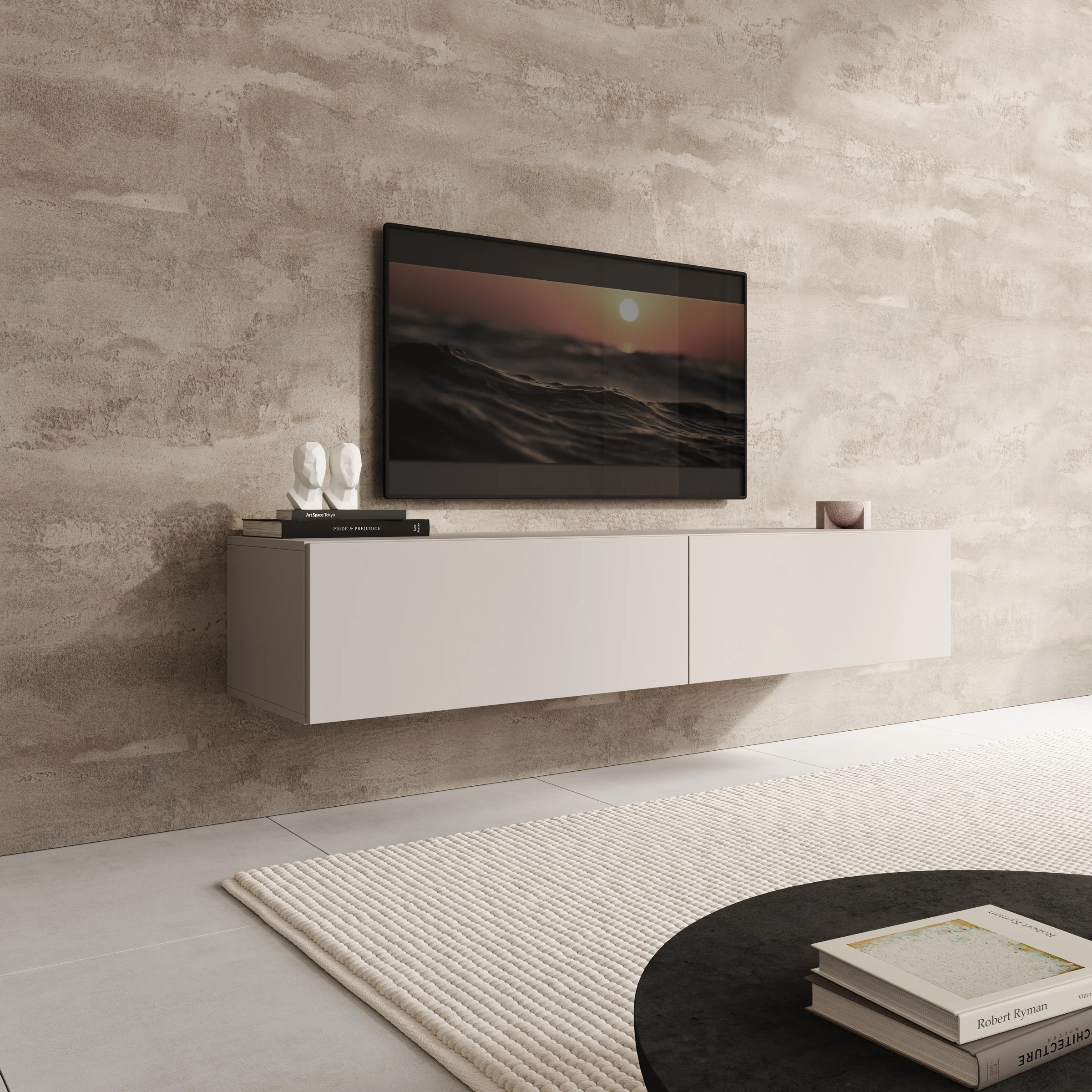 Foto: Palm TV Meubel Beige 160x40x30cmmeubella 99527e62 c3ef 4d64 8179 403d3bf8c941