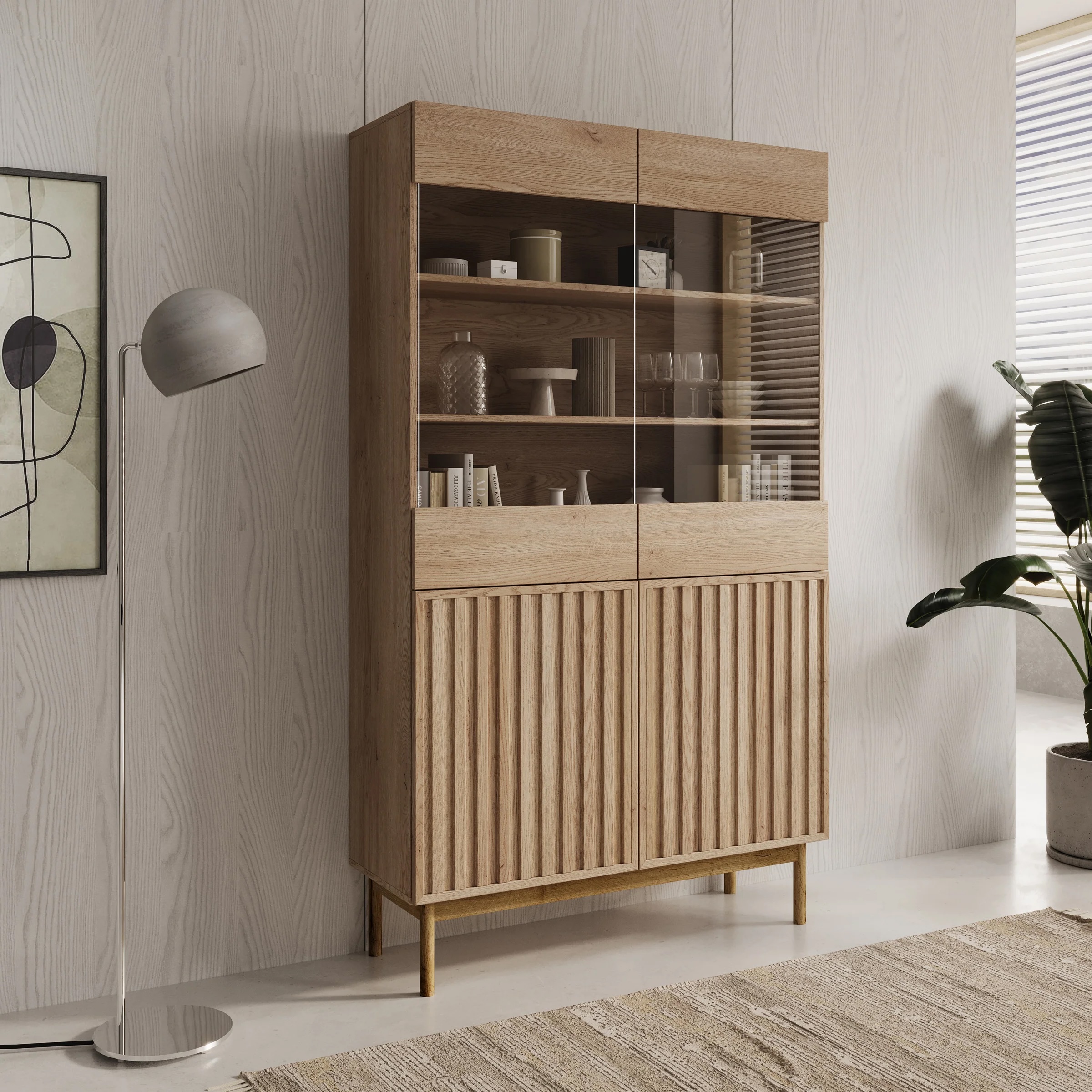 Foto: Storm Vitrinekast Eiken 106x37x183cmmeubella
