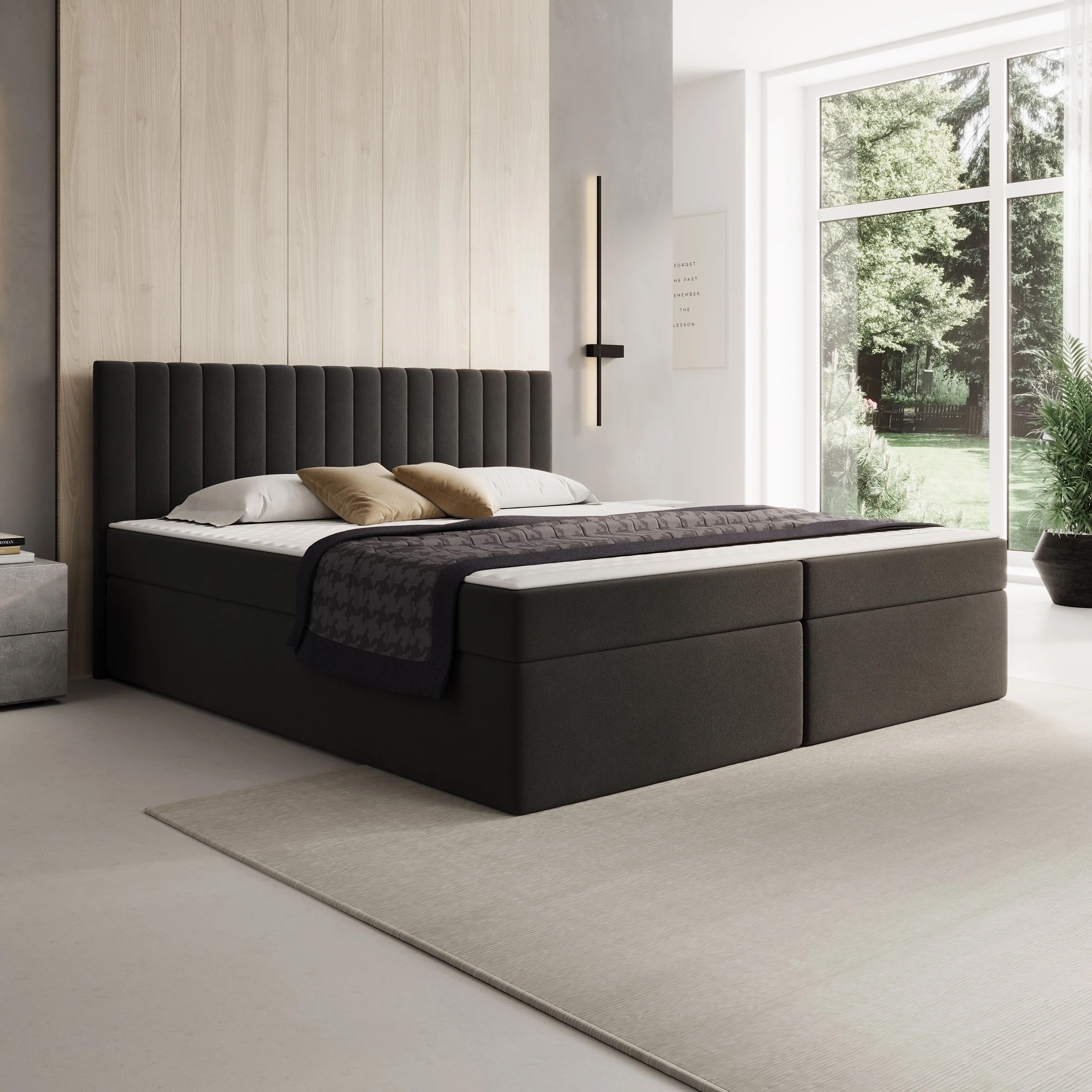 Foto: Taiko Boxspringmetopbergruimte Stofzwart 180x200cmmeubella