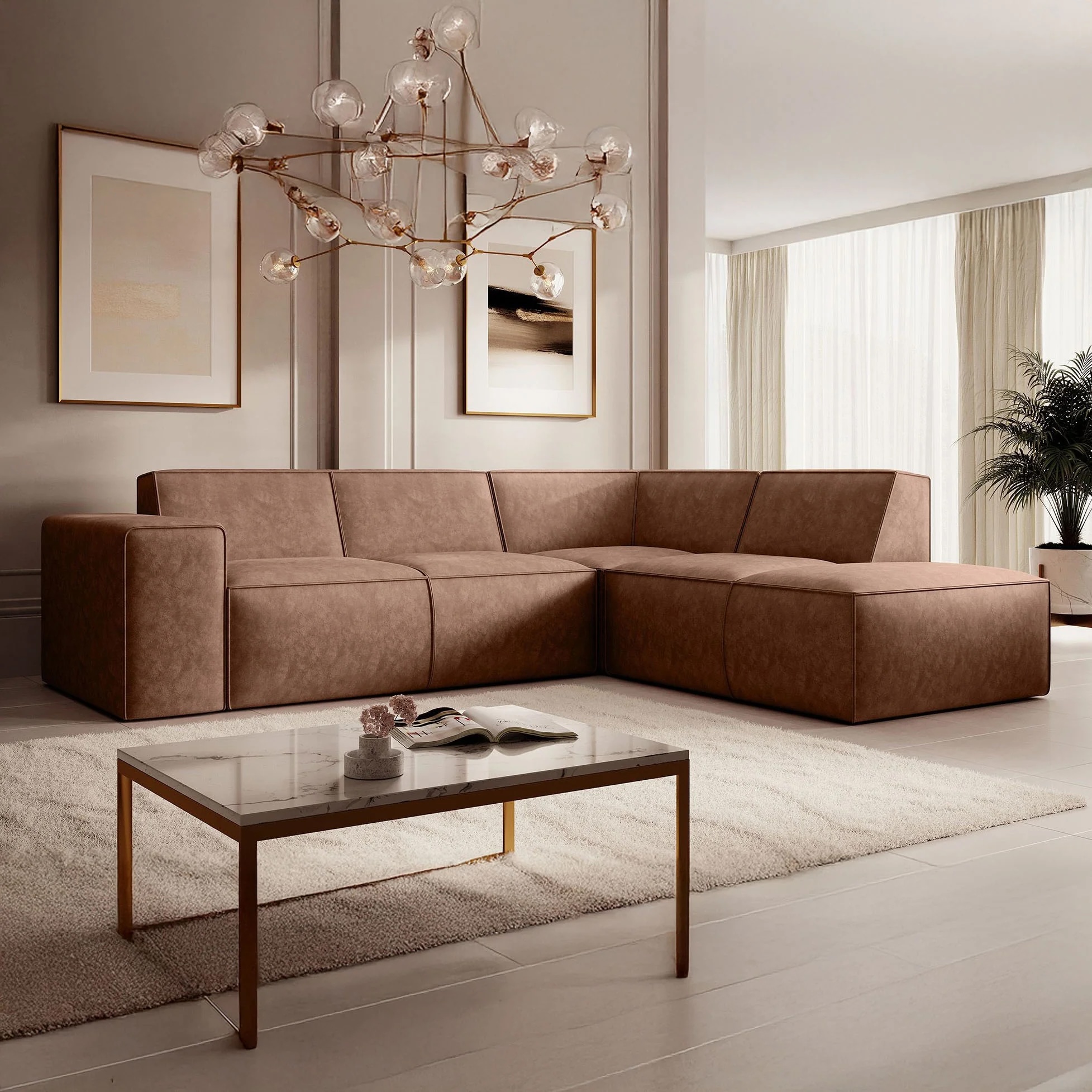 Foto: hoekbank monet   cognac   leer   rechts meubella ccf46297 4cb0 4ff6 843b f20cc769eeae