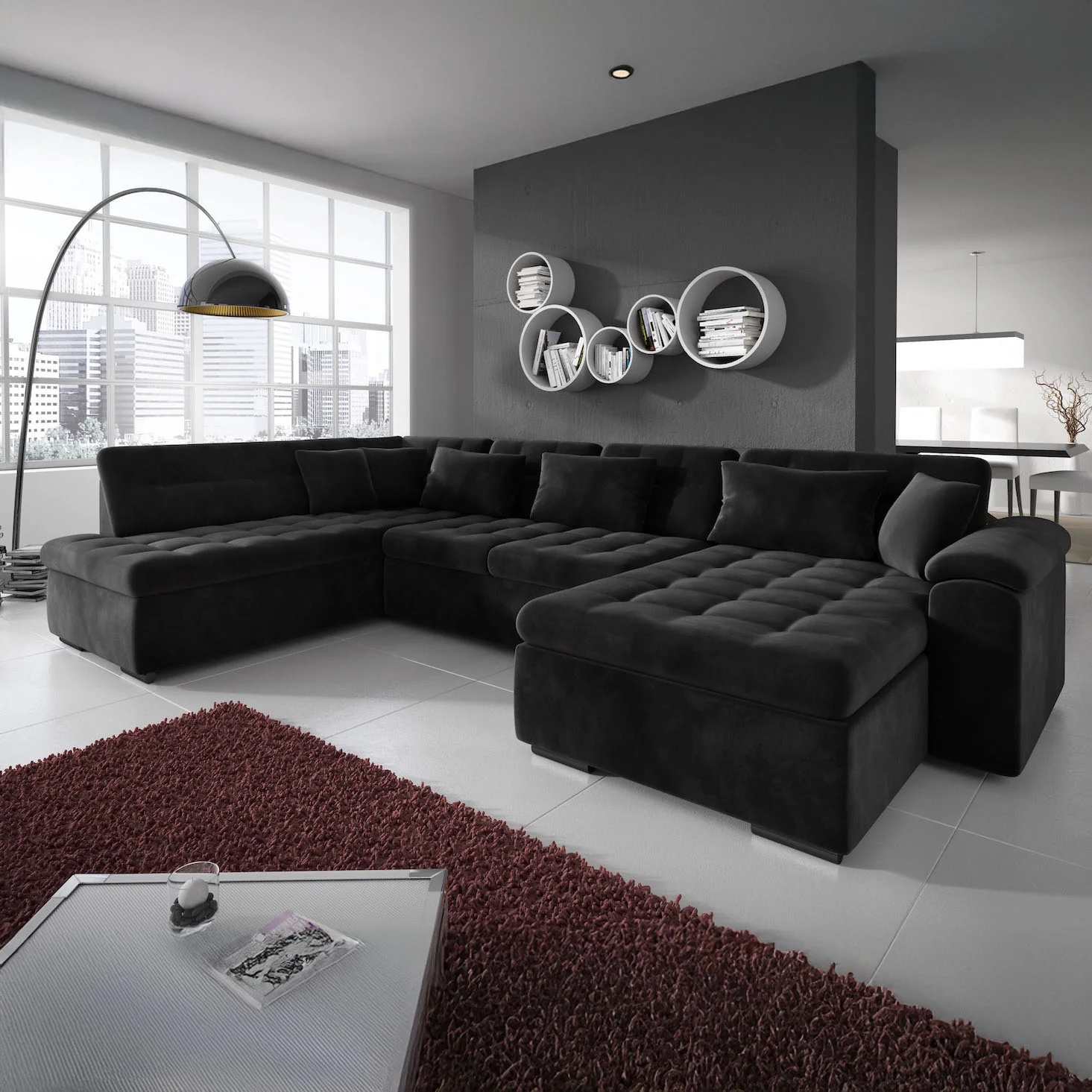 Foto: hoekbank nicoreta   compleet zwart   rechts   velvet meubella ab7983f9 41a8 40d4 b2eb e71d4d16f5a7