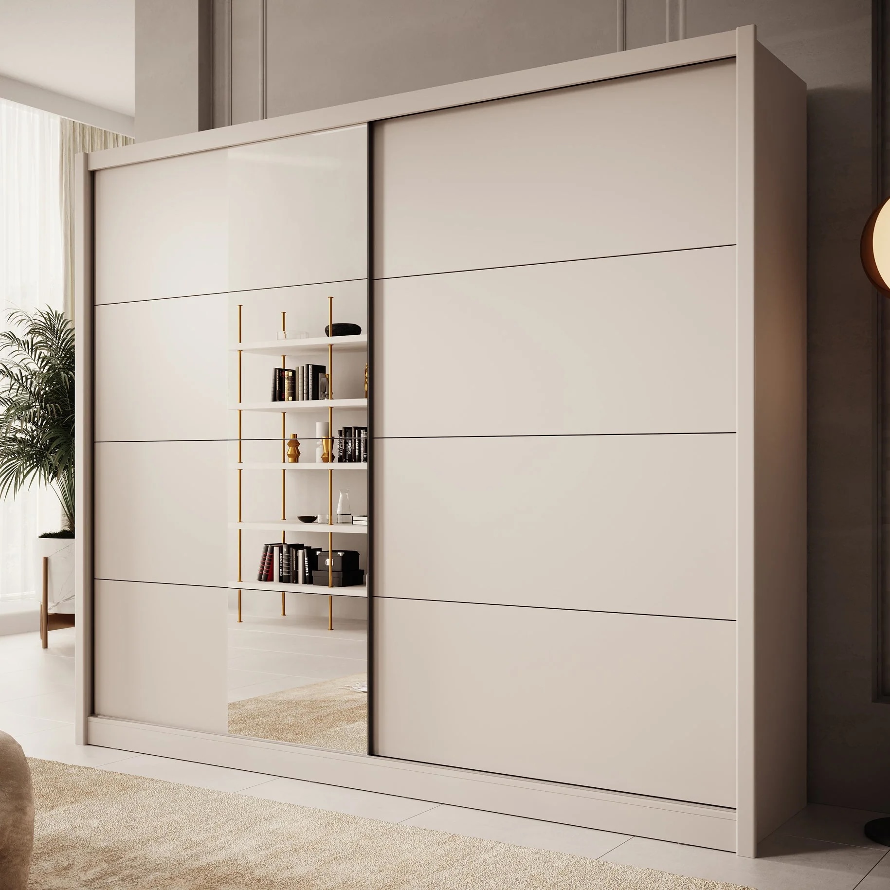 Foto: kledingkast azul   beige   251 cm   met spiegel
