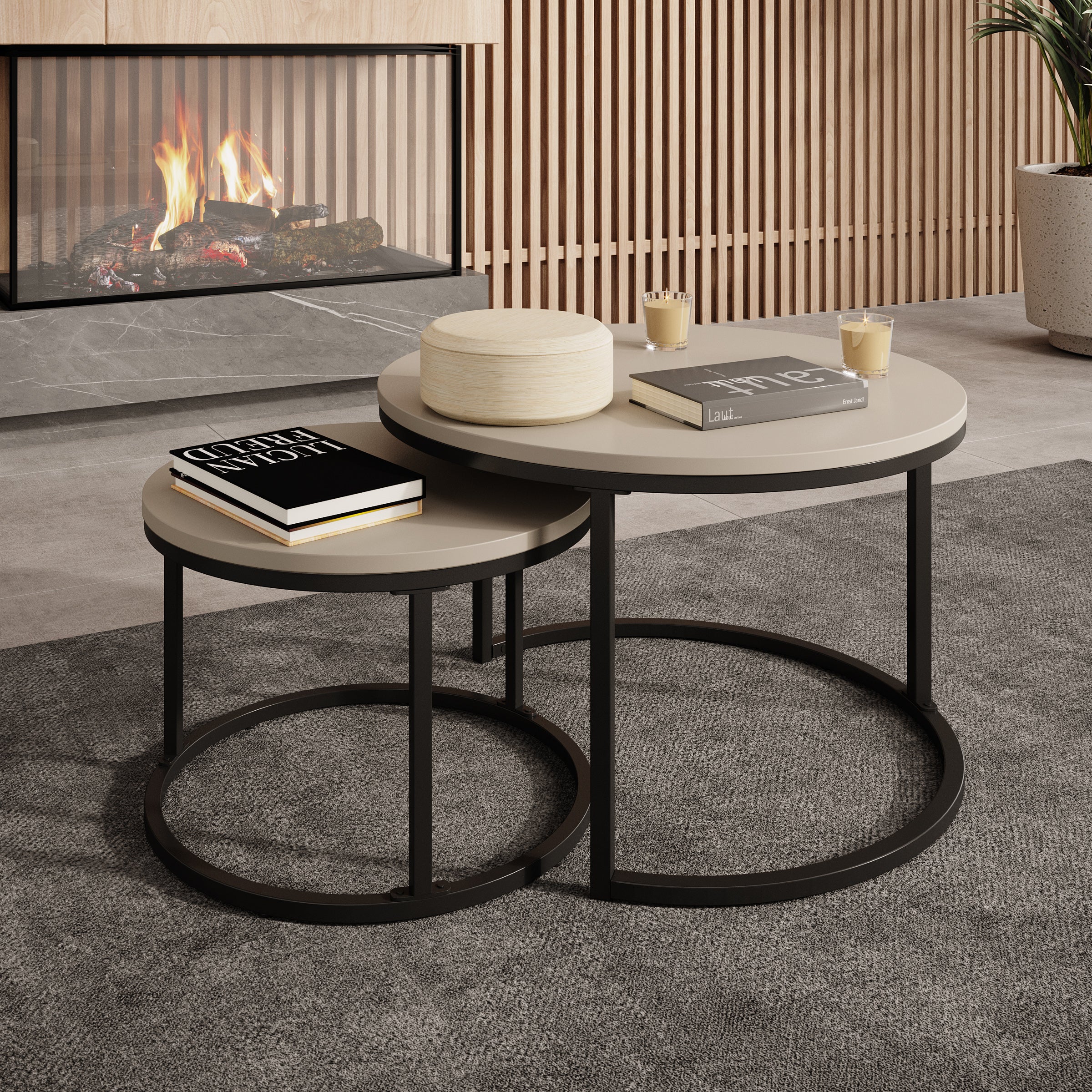 Foto: salontafel ovalo   beige   set van 2