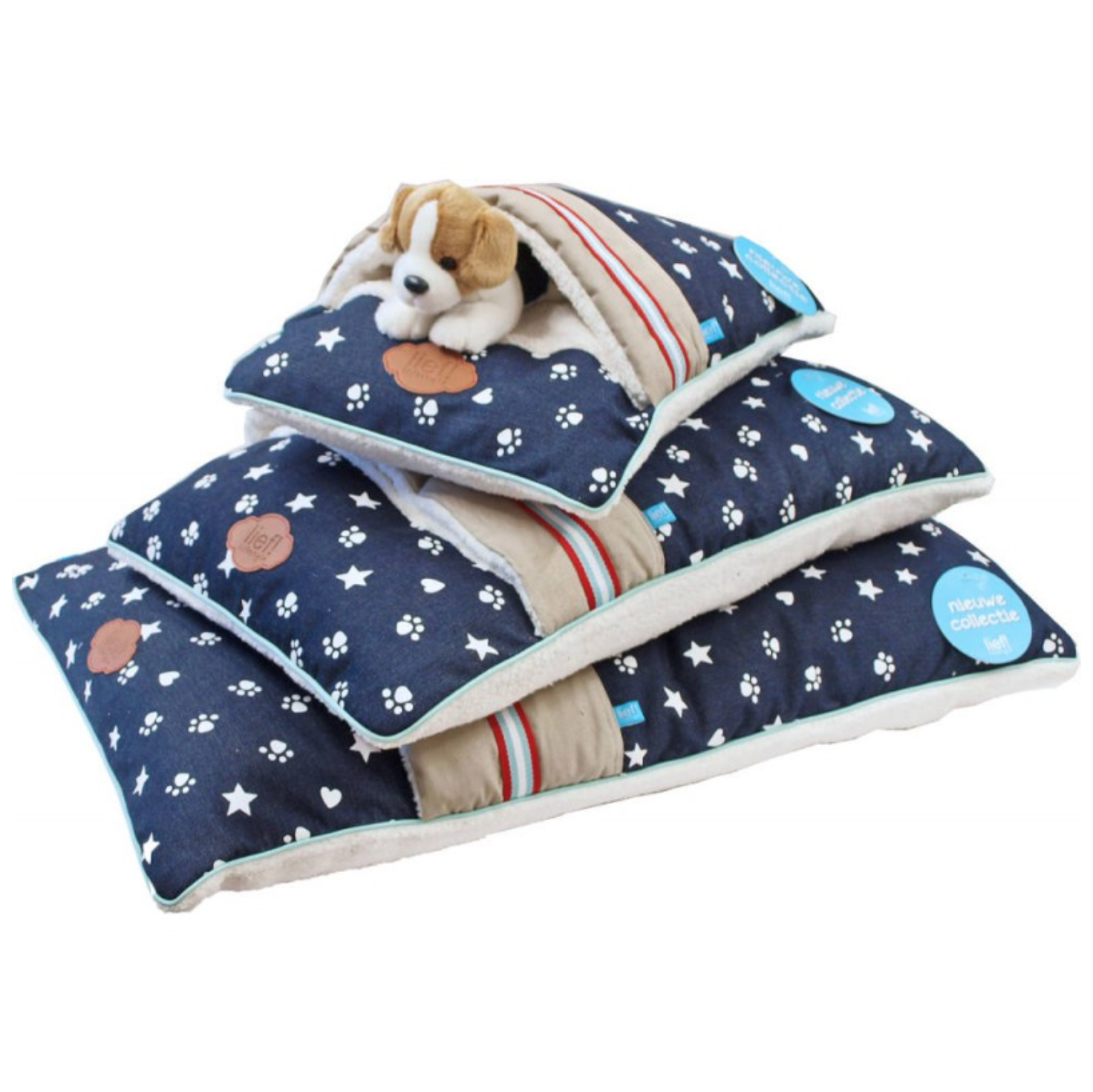 Foto: Lief! Unisex Honden  En Kattenkussen Met Slaapzak