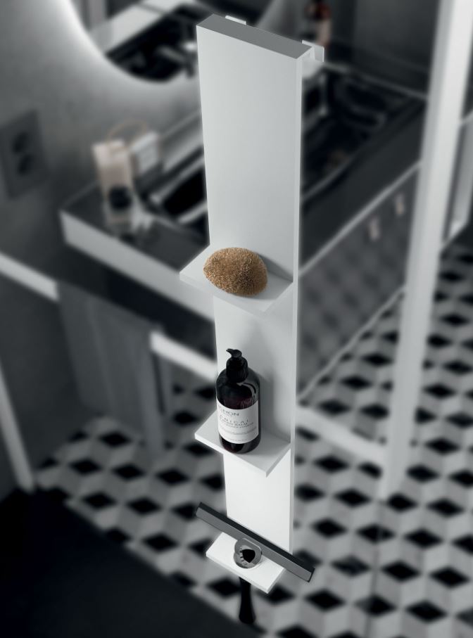 Foto: design bath doucherek rvs loook en houder voor wisser op een douchewand 12089532938 prod