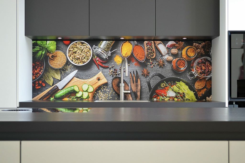 Foto : Fraaie spatwand van Visualls keukenachterwanden.