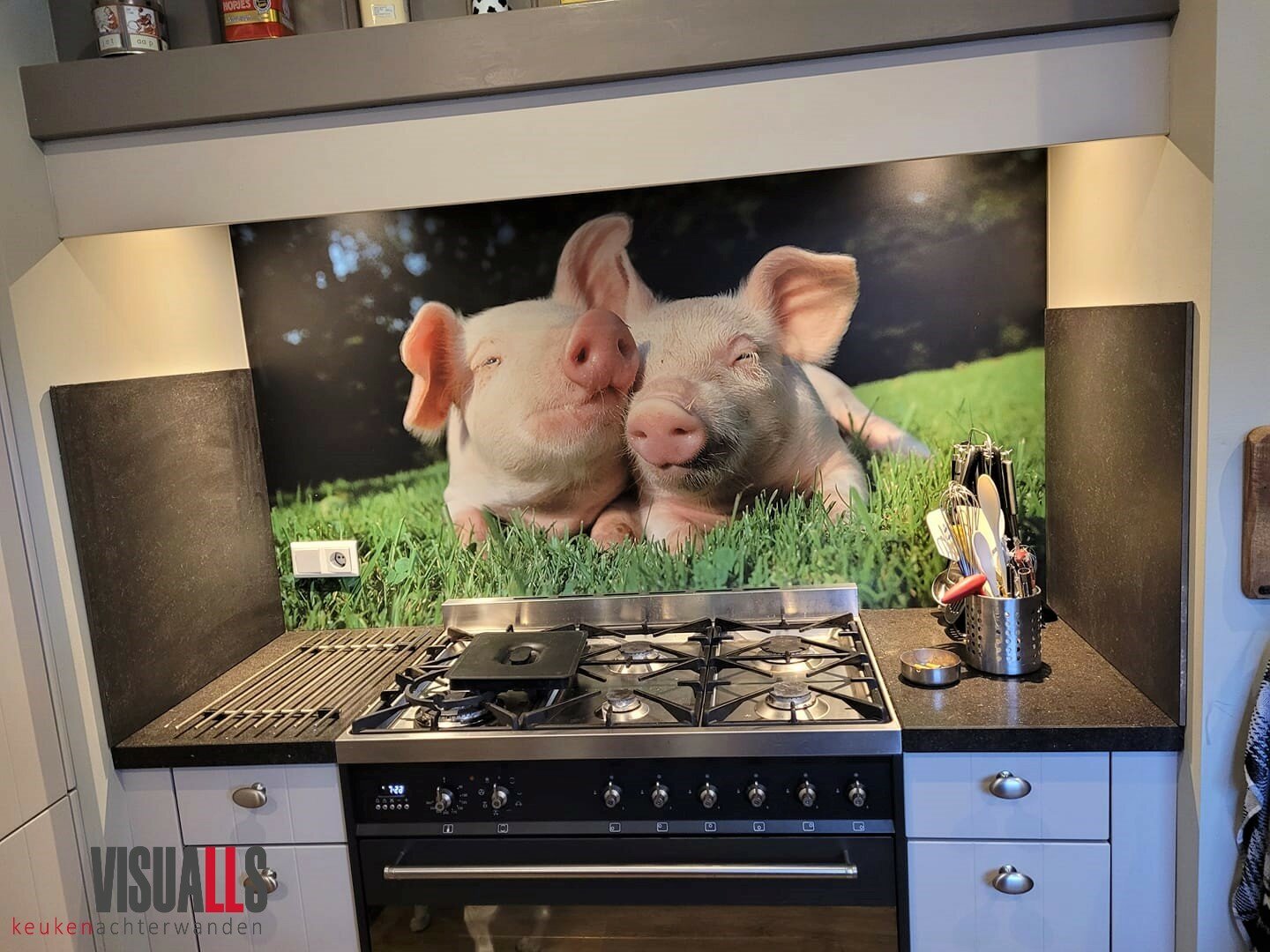 Foto: Wonennl Visuallsnl keukenachterwand dieren biggen