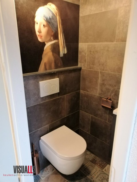 Foto : Meisje met de parel in de keuken: kunst op maat als achterwand