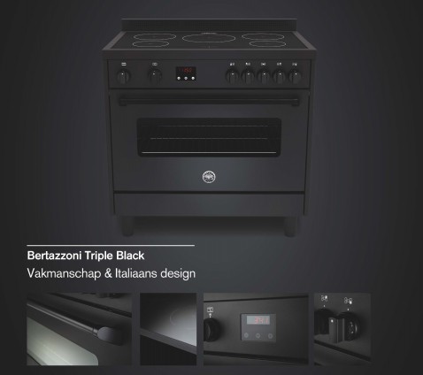 Foto : Bertazzoni Triple Black Fornuis