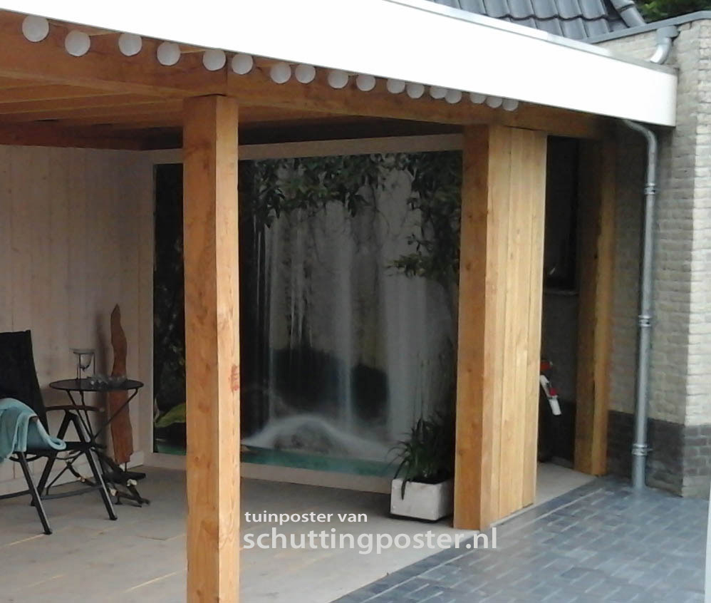 Foto: tuinposter van schuttingposternl als afscheiding