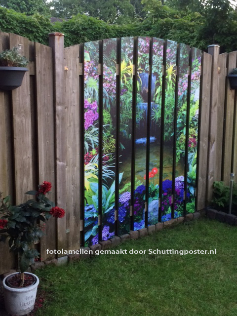 Foto: fotolamellen waterval onzichtbare tuinposter