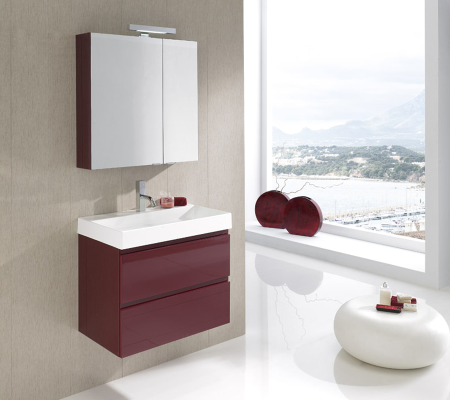 Foto: Badmeubel 70cm aubergine