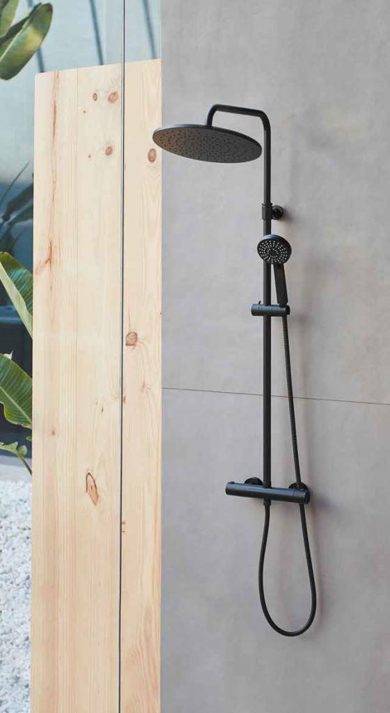 Foto: Regendouche wandgarnituur Nero 2